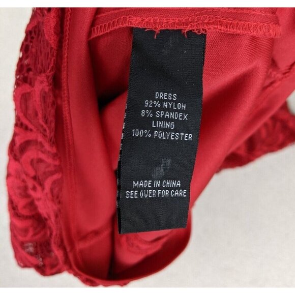 By By Women's Dress Size 1 Red Lace Sheath Cocktail Par - Picture 7 of 10